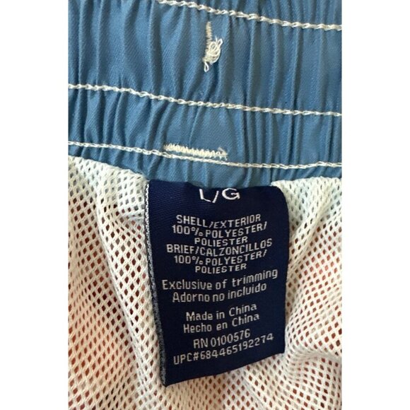 Caribbean Joe Mens Orange Tropical Print Swim Trunks, Large - Picture 6 of 7